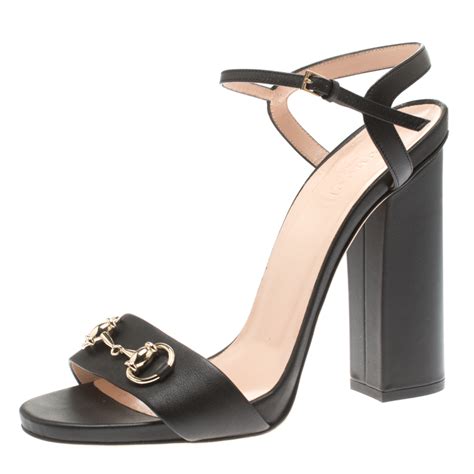 black ankle strap heels gucci|gucci high block heel sandals.